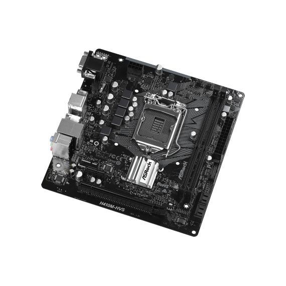MB ASROCK H410M-HVS, SOCKET 1200, INTEL H410 , DUAL 2XDDR4-2933, CPU INTEL GRAPHICS, VGA, HDMI, 1XPCIE X16, 1XPCIE 2.0 X1, 6XSATA3, ALC887 HDA, GBE LA