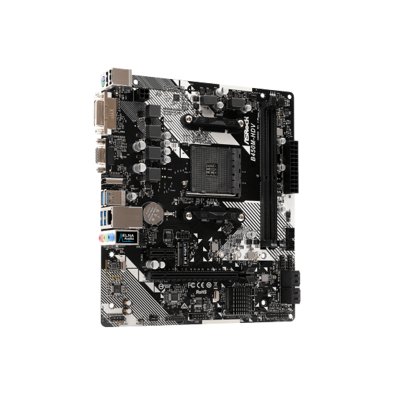 MB ASROCK B450M-HDV R4.0, SOCKET AM4, AMD B450, CPU UP 105W, DUAL 2XDDR4-3200+, APU AMD GRAPHICS, VGA, DVI, HDMI, 4XSATA3, 1X ULTRA M2, 1XPCIE 3.0 X16