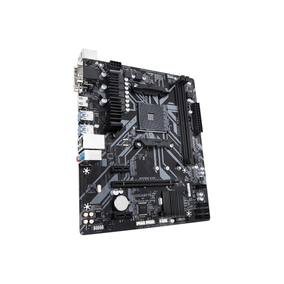 MB GIGABYTE B450M S2H, SOCKET AM4, AMD B450, DUAL 2XDDR4-3200, APU AMD GRAPHICS, VGA, DVI, HDMI, 1XPCIE X16, 4XSATA3, RAID, 1XM.2, 2XPCIE X1, ALC887 H