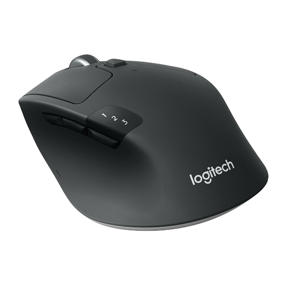 LOGITECH BLUETOOTH MOUSE M720 TRIATHLON, BLACK/WHITE, OPTICAL MOUSE, MULTI-DEVICE, HYPER-FAST SCROLLING, SWITCHING SEAMLESSLY BETWEEN 3 COMPUTERS, BLU