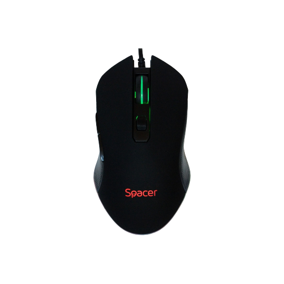 MOUSE GAMING SPACER USB OPTIC, 2400DPI, 6 BUTOANE, 1 ROTITA SCROLL,BLACK, ILUMINARE RGB "SP-GM-01"