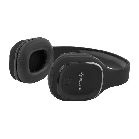CASTI BLUETOOTH, OVER-EAR, PULSE, MICROFON, TIMP DE JOC MUZICAL P?N? LA 8H,  TELLUR BLACK  TLL511271