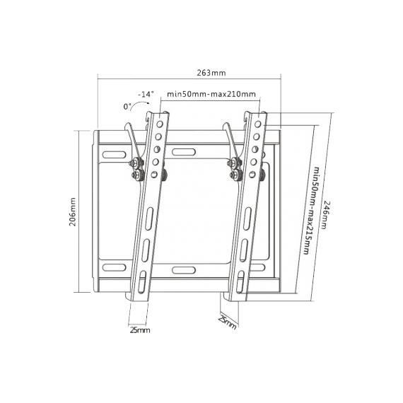 SBOX PLB-3422T SUPORT TV PERETE 23''-43'' ,VESA 200 X 200 ,GREUTATE SUPORTATA 35KG
