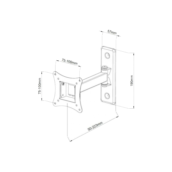 SBOX LCD-901 SUPORT TV PERETE 13''-28'',VESA 200X200,GREUTATE SUPORTATA 15KG,ROTIRE 180°+180°,INCLINATIE ± 12°