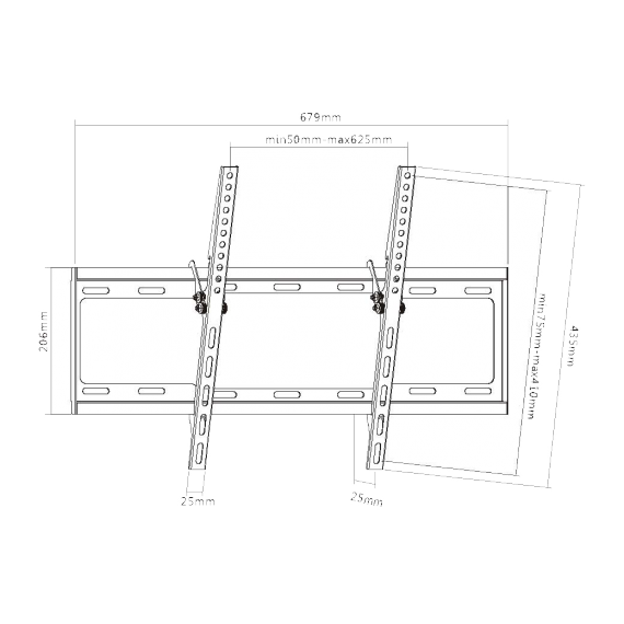 SBOX PLB-3446T SUPORT TV PERETE 37''-70'' ,VESA 600 X 400 ,GREUTATE SUPORTATA 35KG