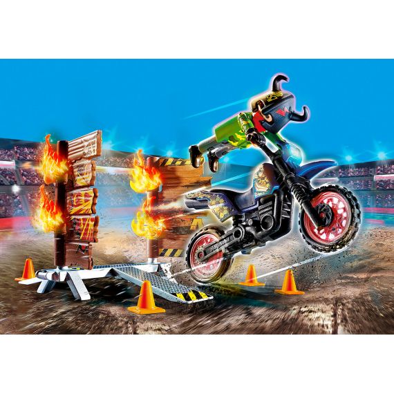 PM70553 STUNT SHOW MOTOCROSS WITH FIERY WALL