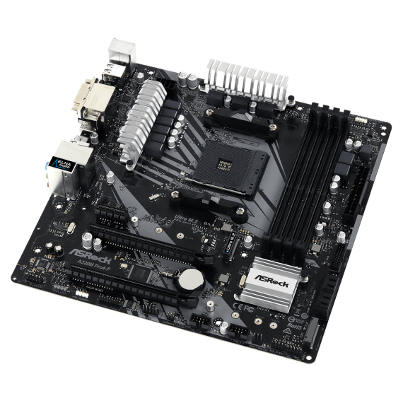 MB ASROCK A320M PRO4-F, SOCKET AM4, AMD A320, DUAL 2XDDR4-3200+, APU AMD GRAPHICS, VGA, DVI, HDMI, 1XPCIE 3.0 X16, 1XPCIE 2.0 X16, 1XPCIE 2.0 X1, 4XSA