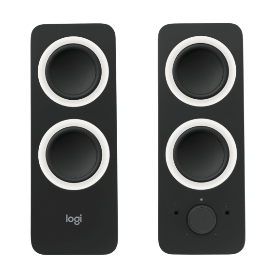 SPEAKERS 2.0  LOGITECH Z200  5W (2 X 2.5W), 3.5MM INPUT X 2, HEADPHONE JACK, BLACK