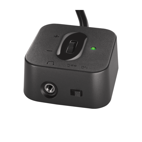 SPEAKERS 2.1  LOGITECH Z213, 7W (4W + 2X1.5W)  POWER AND VOLUME CONTROLS ON WIRED CONTROL POD, BASS CONTROL ON BACK OF SUBWOOFER, BLACK