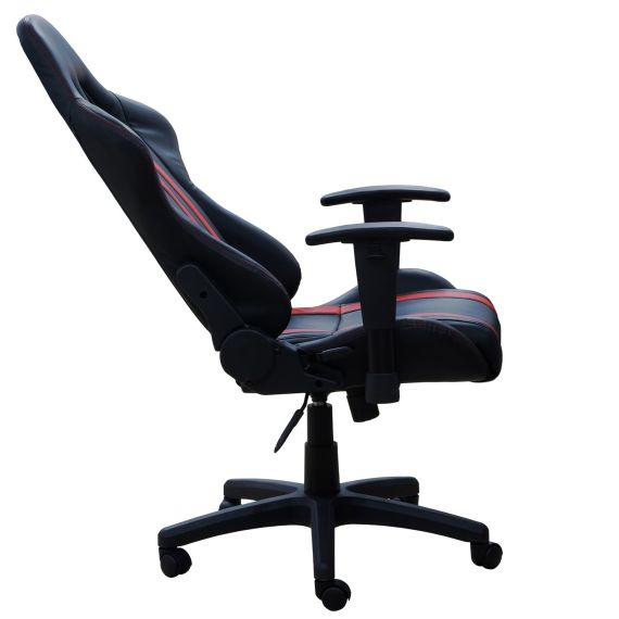 GAMING CHAIR SPACER  SPCH-TRINITY-RED  BLACK-RED, SYNTHETIC PU,120 KG MAX., ADJUSTABLE BACK ANGLE 90°- 135°, ARMRESTS AJUSTABLE, PILLOW-2