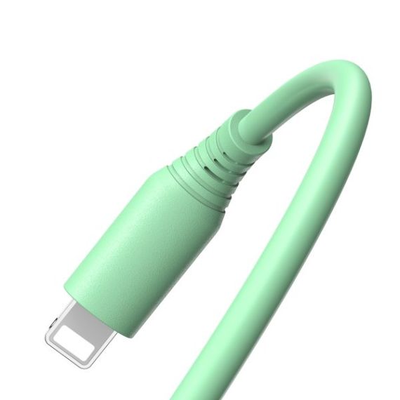 CABLE SILICONE TELLUR USB TO LIGHTNING, 3A, 1M, GREEN