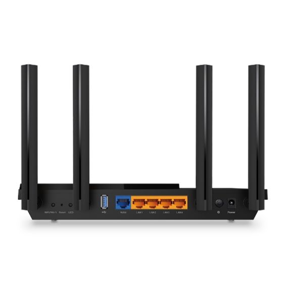TP-LINK ARCHER AX55, AX3000 DUAL-BAND WI-FI 6 ROUTER, SPEED: 574 MBPS AT 2.4 GHZ + 2402 MBPS AT 5 GHZ, SPEC: 4? ANTENNAS, 1? GIGABIT WAN PORT + 4? GIG
