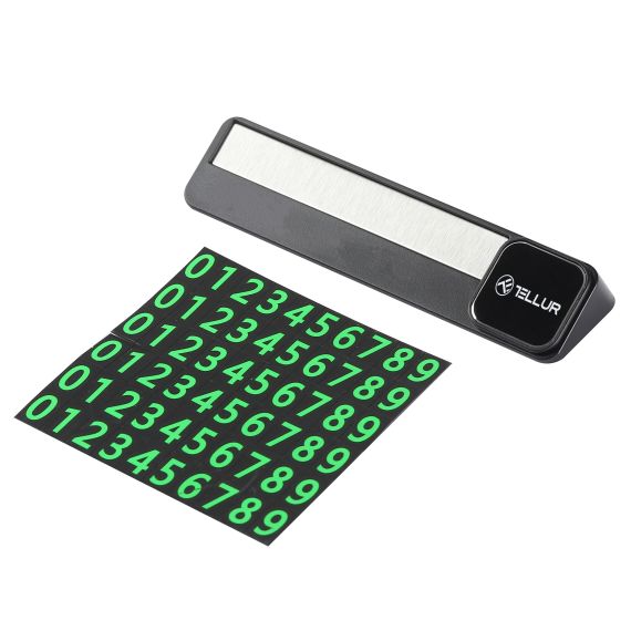 SUPORT NUMAR TELEFON TELLUR BASIC PENTRU PARCARE TEMPORARA,PLASTIC,NEGRU