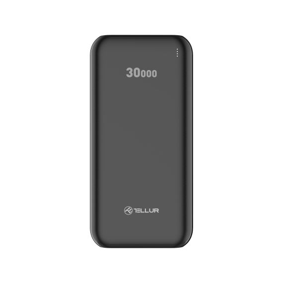 30000MAH POWERBANK - TELLUR PBC303  2XUSB+TYPE-C+MICROUSB  NEGRU TLL158321