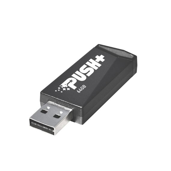 USB FLASH DRIVE PATRIOT PUSH+ / USB3.2 / 64GB / BLACK