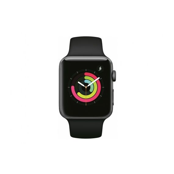 APPLE WATCH SERIES 3 38MM MTF02 SPACE GREY ALUMINUM CASE WITH BLACK SPORT BAND