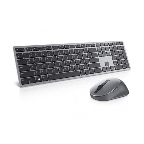 DELL PREMIER MULTI-DEVICE WIRELESS KEYBOARD AND MOUSE - KM7321W - RUSSIAN (QWERTY), DUAL MODE RF 2.4 GHZ AND BLUETOOTH 5.0, SCROLL WHEEL (PROGRAMMABLE: LEFT TILT, CLICK, RIGHT TILT), 3-YEAR ADVANCED EXCHANGE SERVICE.