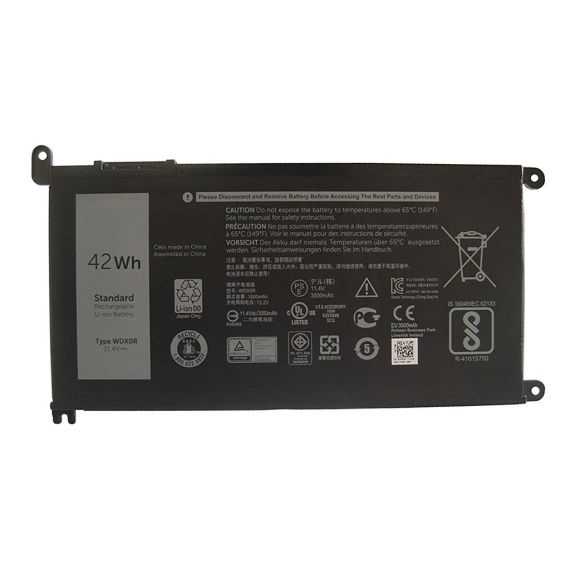 BATTERY DELL INSPIRON 5567 5565 5568 5578 5368 5378 5765 7368 7378 7460 7560 7569 7579 7778 7779 / LATITUDE 3180 3189 3379 3480  3580  / VOSTRO 5468 5470  5568 WDX0R 8YPRW CYMGM FW8KR Y3F7Y 11.4V 3500MAH BLACK ORIGINAL