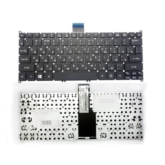 KEYBOARD ACER ASPIRE S3-391 S3-951 S5-391 S5-951 V5-121 V5-122 V5-123 V5-131 V5-132 V5-171 V3-371 V3-111 E3-111 ONE 725 756 W/O FRAME ENG/RU BLACK