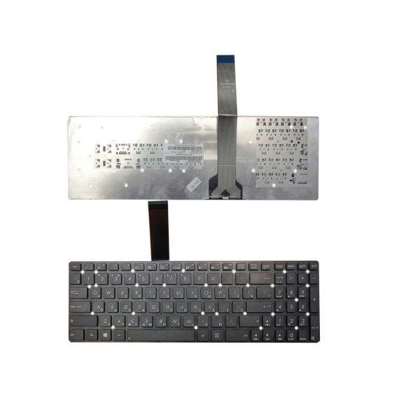 KEYBOARD ASUS K55 A55 U57 A75 K75 R500 R503 R700 F751 X751 W/O FRAME "ENTER"-SMALL ENG/RU BLACK