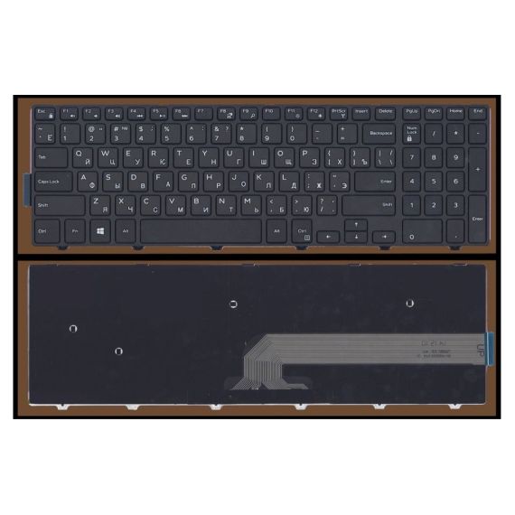 KEYBOARD DELL INSPIRON 3541 3542 3537 5547 5545 5748 5758 5755 5548 5551 5555 5558 3552 5559 3565 3567 3568 3573 3576 VOSTRO 3546 3558 3559 LATITUDE 3550 ENG/RU BLACK