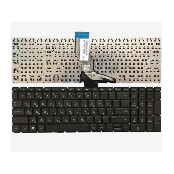 KEYBOARD HP PAVILION 15-AB, 15-AK, 15-BS, 15-BW, 15-CD, 17-AB, PROBOOK 250 G6, 255 G6, 256 G6, 258 G6 W/O FRAME "ENTER"-SMALL RIGHT ANGLES ENG/RU BLACK