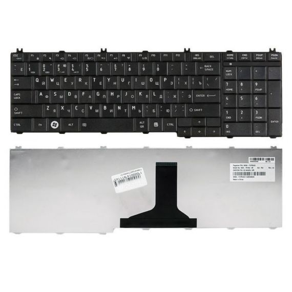 KEYBOARD TOSHIBA SATELLITE C650 C660 C670 C675 C750 C755 C770 C775 L650 L660 L670 L675 L750 L755 L770 L775 ENG/RU BLACK