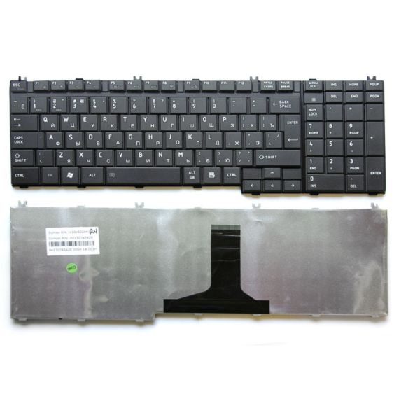 KEYBOARD TOSHIBA SATELLITE L500 L505 L550 L555 A500 A505 P500 P505 QOSMIO X500 ENG/RU BLACK
