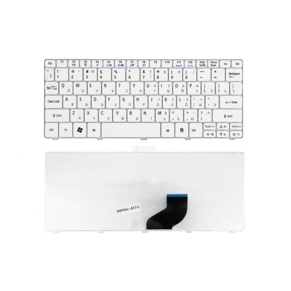 KEYBOARD ACER ASPIRE ONE 532 532H 521 533 D255 D260 D257 D260 D270 HAPPY HAPPY2 GATEWAY MINI LT21 LT32 EMACHINES 350 355 PACKARDBELL DOT SE SE2 SE3 ENG/RU WHITE