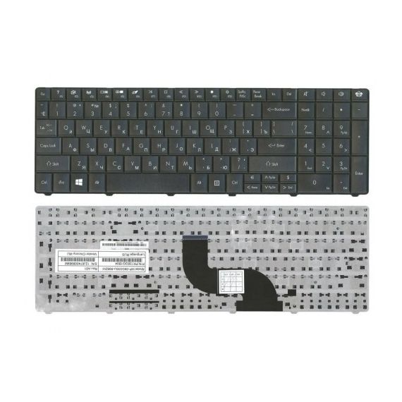 KEYBOARD GATEWAY NE56R NE51B NE71B PACKARDBELL EG70 TE69 TM01 TM05 TM80 TM81 LE11 TE11 LM81 LM82 LM83 LM85 TK11 TK81 LM94 ENG/RU BLACK
