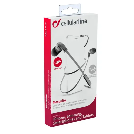 CASTI CELLULARLINE MOSQUITO, NEGRU