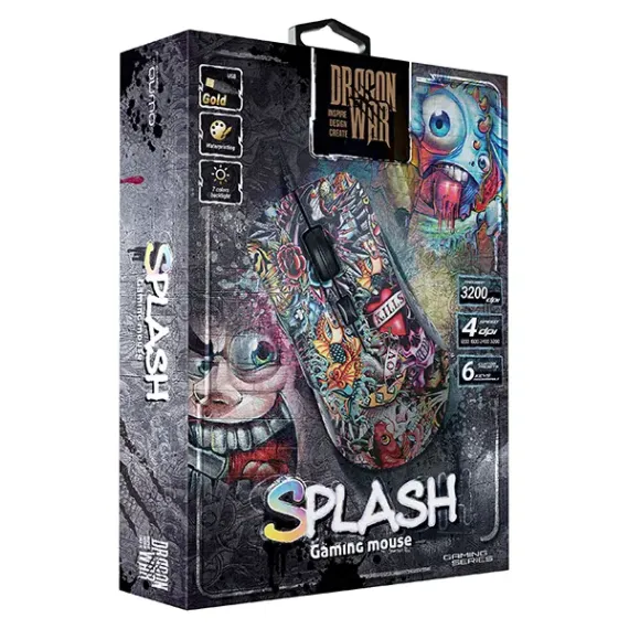 ИГРОВАЯ МЫШЬ QUMO SPLASH, РАЗНОЦВЕТНЫЙ