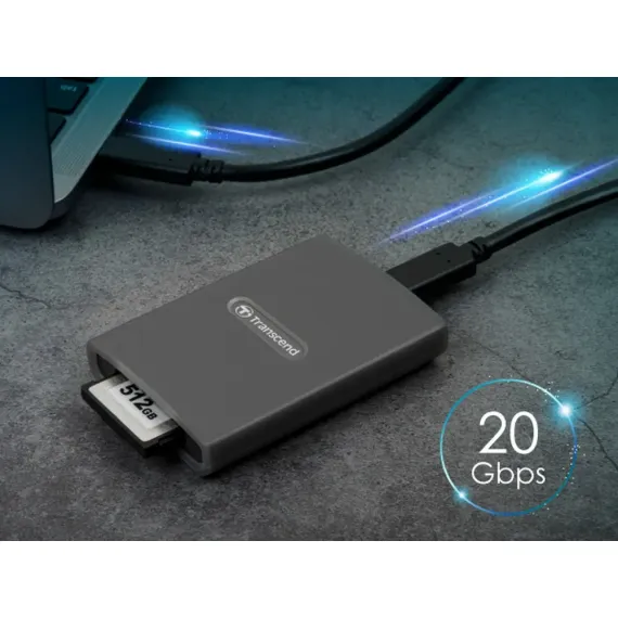 КАРДРИДЕР TRANSCEND TS-RDE2, USB TYPE-C, USB TYPE-A, СЕРЫЙ