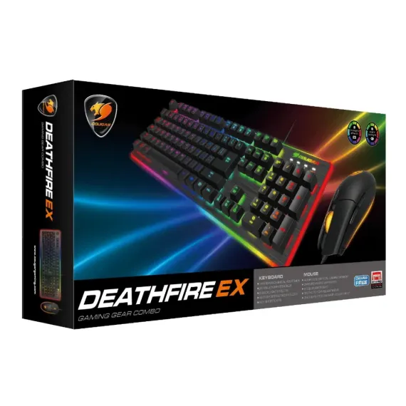 SET TASTATURA + MOUSE COUGAR DEATHFIRE EX, CU FIR, NEGRU
