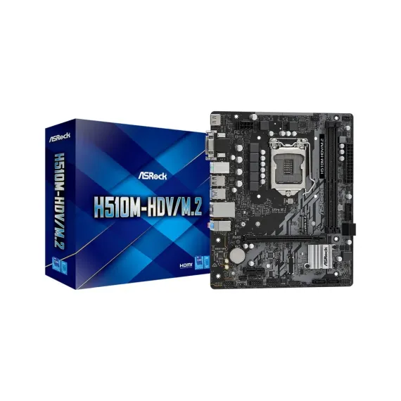 PLACA DE BAZA ASROCK H510M-HDV/M.2, LGA1200, INTEL H510, MICRO-ATX
