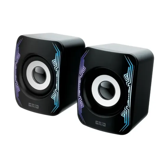 КОМПЬЮТЕРНЫЕ КОЛОНКИ 2.0 QUMO GRID AS009, ЧЁРНЫЙ