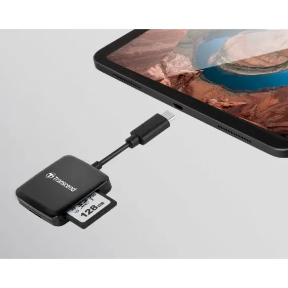КАРДРИДЕР TRANSCEND TS-RDC3, USB TYPE-C, ЧЁРНЫЙ