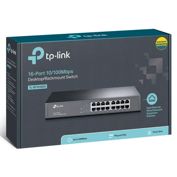 СЕТЕВОЙ КОММУТАТОР TP-LINK TL-SF1016DS, 16 X 10/100MBPS