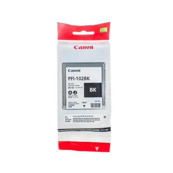 КАРТРИДЖ ЧЕРНИЛЬНЫЙ CANON PFI-102, 130МЛ, ЧЕРНЫЙ