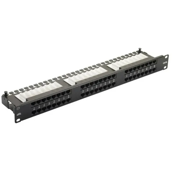 48 PORTS UTP CAT.6 PATCH PANEL, 2U, LY-PP6-05, 19" KRONE & 110 DUAL