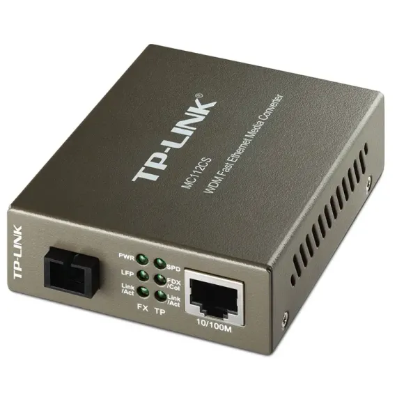 10/100M RJ45 TO 100M, TP-LINK SINGLE-MODE SC FIBER (WDM) CONVERTER MC112CS, F-DUPLEX, UP TO 20KM