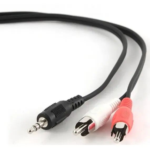 АУДИО АДАПТЕР CABLEXPERT CCA-458/0.2, 3.5MM 3-PIN (M) - 2X RCA (M), 0,2М, ЧЁРНЫЙ