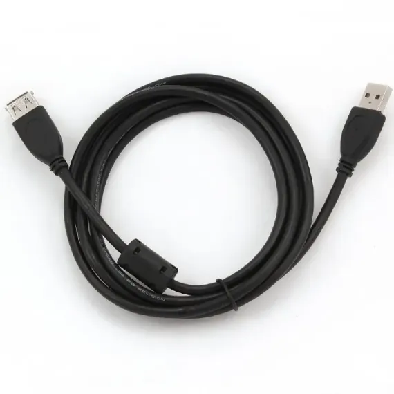 УДЛИНИТЕЛЬ CABLEXPERT CCF-USB2-AMAF-6, USB TYPE-A (M)/USB TYPE-A (F), 1,8М, ЧЁРНЫЙ
