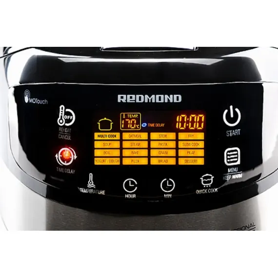 МУЛЬТИВАРКА REDMOND RMC-M90EU, ЧЕРНЫЙ/ НЕРЖАВЕЮЩАЯ СТАЛЬ