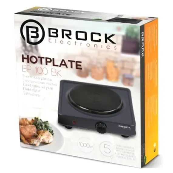 ЭЛЕКТИЧЕСКАЯ НАСТОЛЬНАЯ ПЛИТА BROCK EP100BK, ЧЁРНЫЙ
