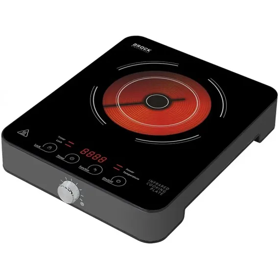 ЭЛЕКТИЧЕСКАЯ НАСТОЛЬНАЯ ПЛИТА BROCK HPI1001GY, ЧЁРНЫЙ