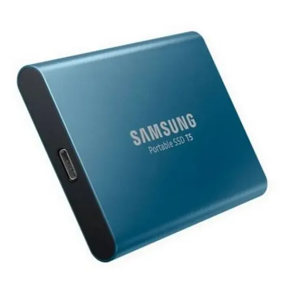 ВНЕШНИЙ ПОРТАТИВНЫЙ SSD НАКОПИТЕЛЬ SAMSUNG PORTABLE SSD T5, 500 ГБ, СИНИЙ (MU-PA500B/WW)