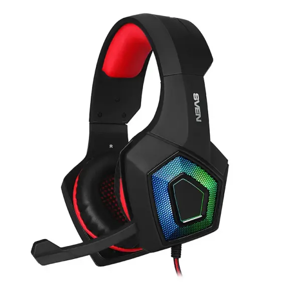CASTI GAMING SVEN AP-U880MV, CU FIR, NEGRU/ROSU