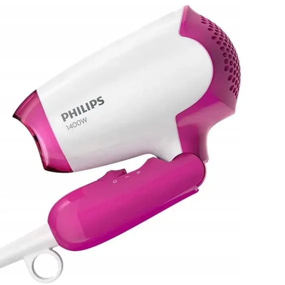 КОМПАКТНЫЙ ФЕН PHILIPS DRYCARE ESSENTIAL BHD003/00, 1400ВТ, БЕЛЫЙ РОЗОВЫЙ