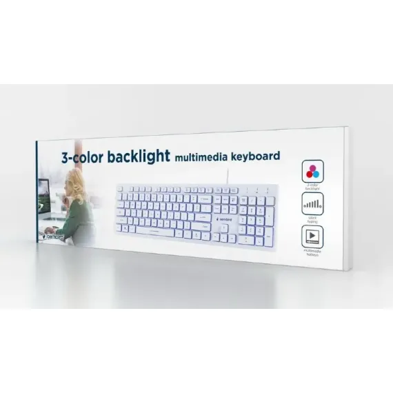 КЛАВИАТУРА GEMBIRD KB-UML3-01-W-RU, ПРОВОДНОЕ, БЕЛЫЙ